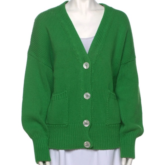 Babaa Green Cotton Cardigan No 16 - Picture 1 of 6